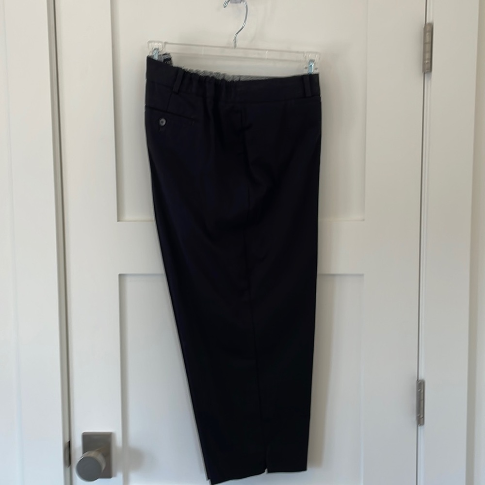 Talbots 20WP Black Cotton Khaki Pants with lines waist, elastic back sides